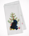 Norfolk Black Turkey Christmas Kitchen Towel Set of 2 White Dish Towels Decorative Bathroom Hand towel for Hand, Face, Hair, Yoga, Tea, Dishcloth, 19 X 28", White
