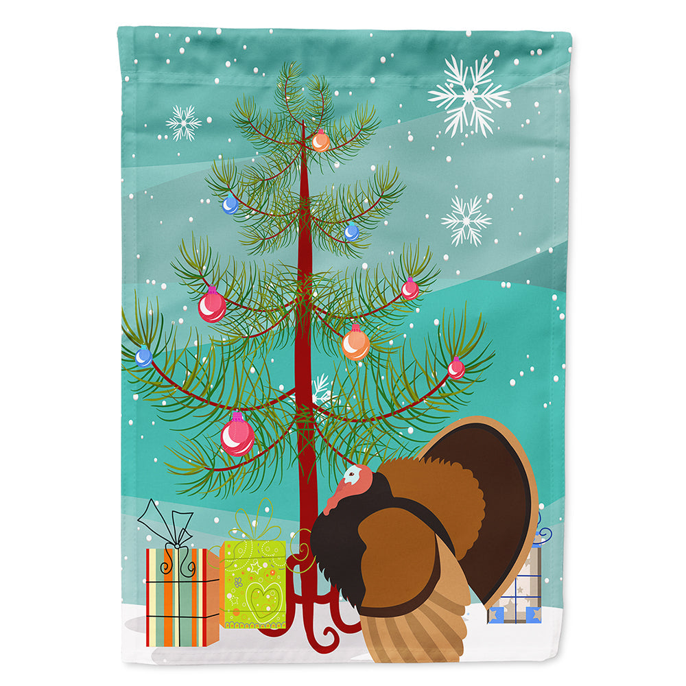 Bronze Turkey Christmas House Flag 28x40 Porch Sleeve Pole Decorative Outside Yard Banner Artwork Wall Hanging, Polyester