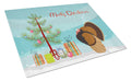Bronze Turkey Christmas Cutting Board Tempered Glass Kitchen Cutting Surface, Heat Resistant Chopping, Non-Slip Feet, Food Prep & Serving