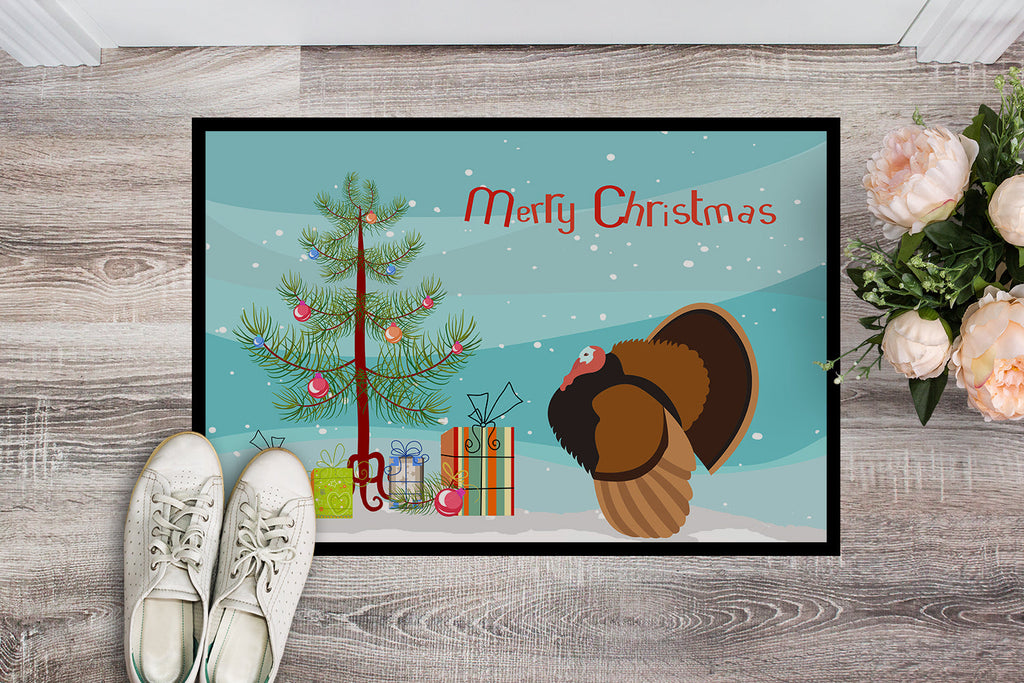 Bronze Turkey Christmas Doormat Indoor Outdoor 18H X 27W Front Door Mat Rugs for Entryway, Non Slip Washable