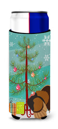 Bronze Turkey Christmas Slim Can Hugger , Insulated Foam Hugger for 12 oz Slim Cans, Beer Bottles & Water Bottles, Printed in USA