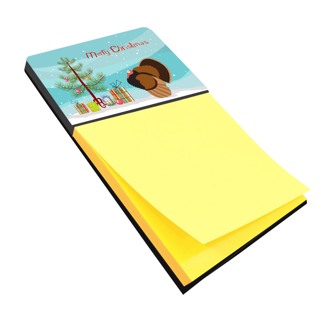 Bronze Turkey Christmas Watercolor Sticky Note Holder Refillable Dispenser Desk Accessory 3x3 Pad Gift