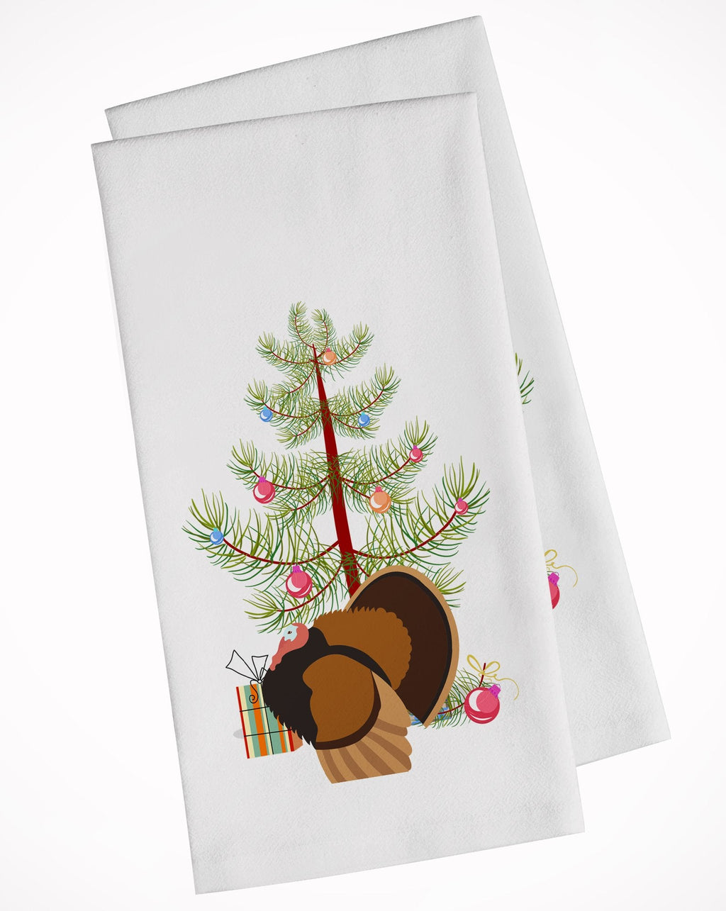 Bronze Turkey Christmas Kitchen Towel Set of 2 White Dish Towels Decorative Bathroom Hand towel for Hand, Face, Hair, Yoga, Tea, Dishcloth, 19 X 28", White