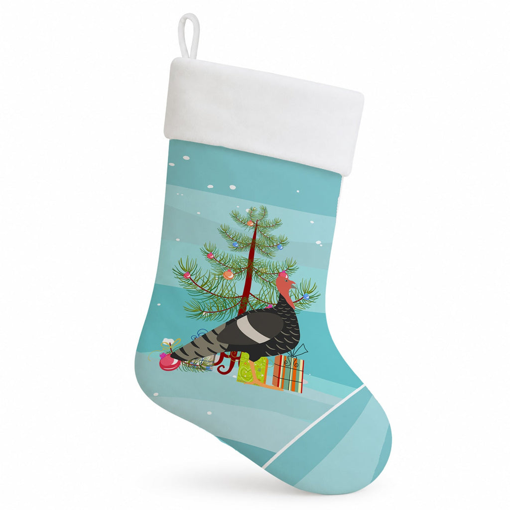 Marragansett Turkey Christmas Holiday Stocking Double-Sided Print, Polyester Suede,11x18, Made in USA