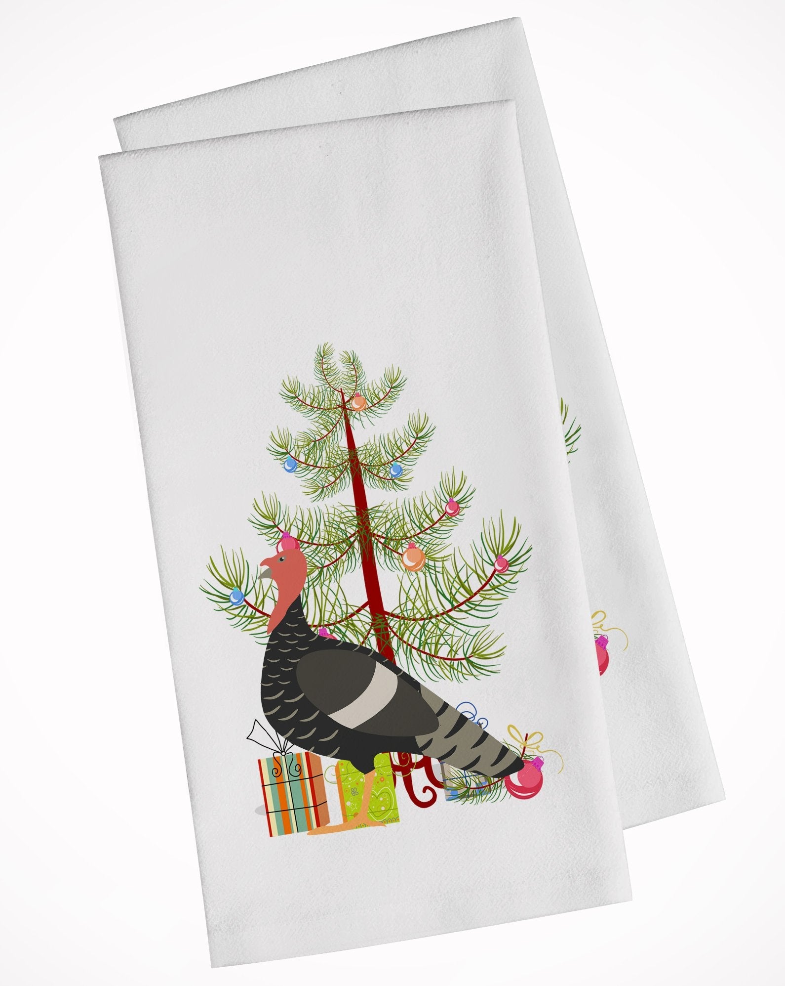 Marragansett Turkey Christmas Kitchen Towel Set of 2 White Dish Towels Decorative Bathroom Hand towel for Hand, Face, Hair, Yoga, Tea, Dishcloth, 19 X 28", White