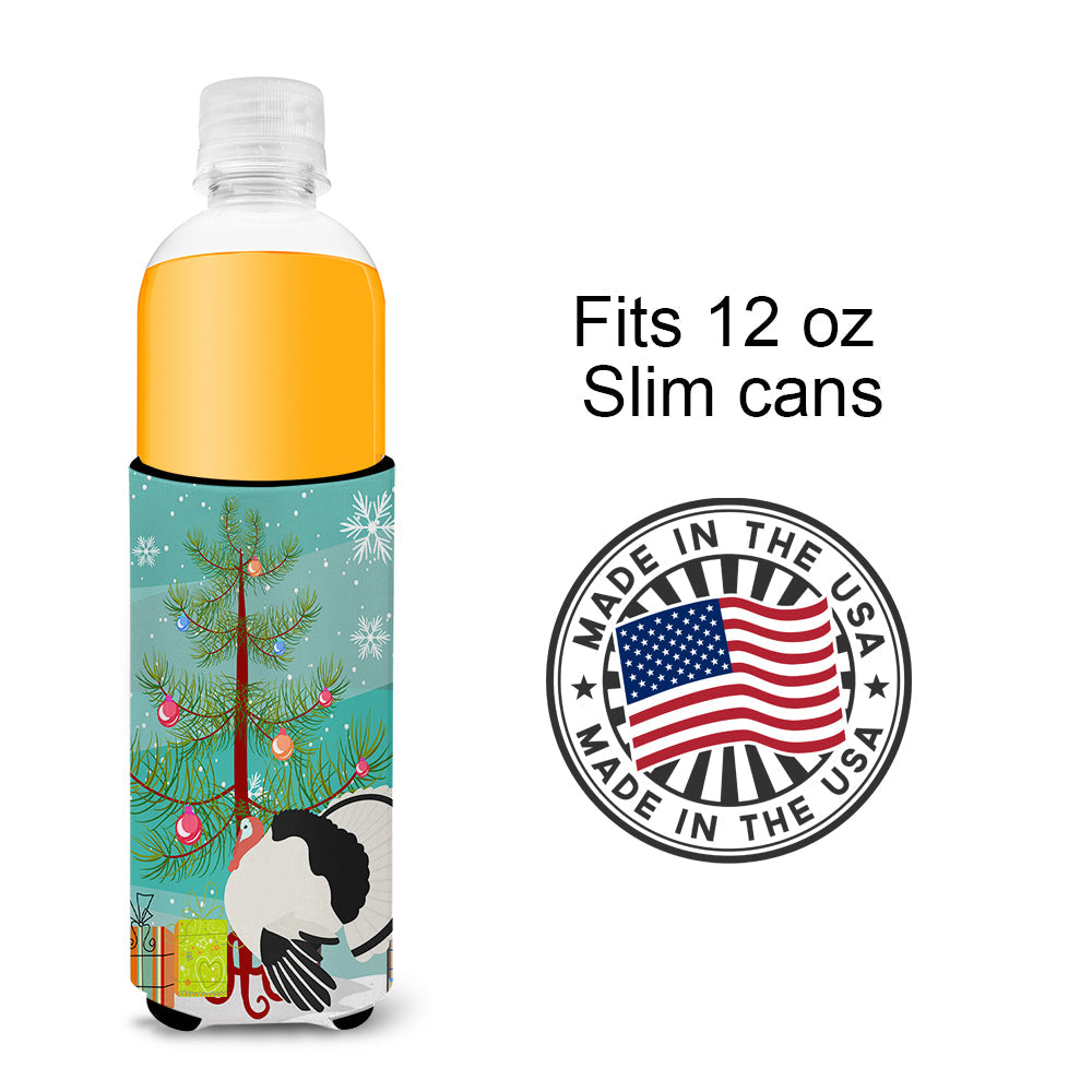 Royal Palm Turkey Christmas Slim Can Hugger , Insulated Foam Hugger for 12 oz Slim Cans, Beer Bottles & Water Bottles, Printed in USA