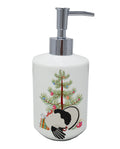 Royal Palm Turkey Christmas Ceramic Soap Dispenser , Empty Refillable Hand Soap Pump Bottle for Bathroom Kitchen