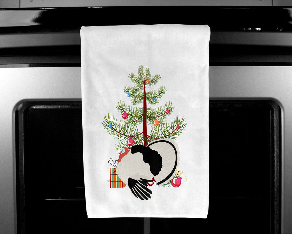 Royal Palm Turkey Christmas Kitchen Towel Set of 2 White Dish Towels Decorative Bathroom Hand towel for Hand, Face, Hair, Yoga, Tea, Dishcloth, 19 X 28", White