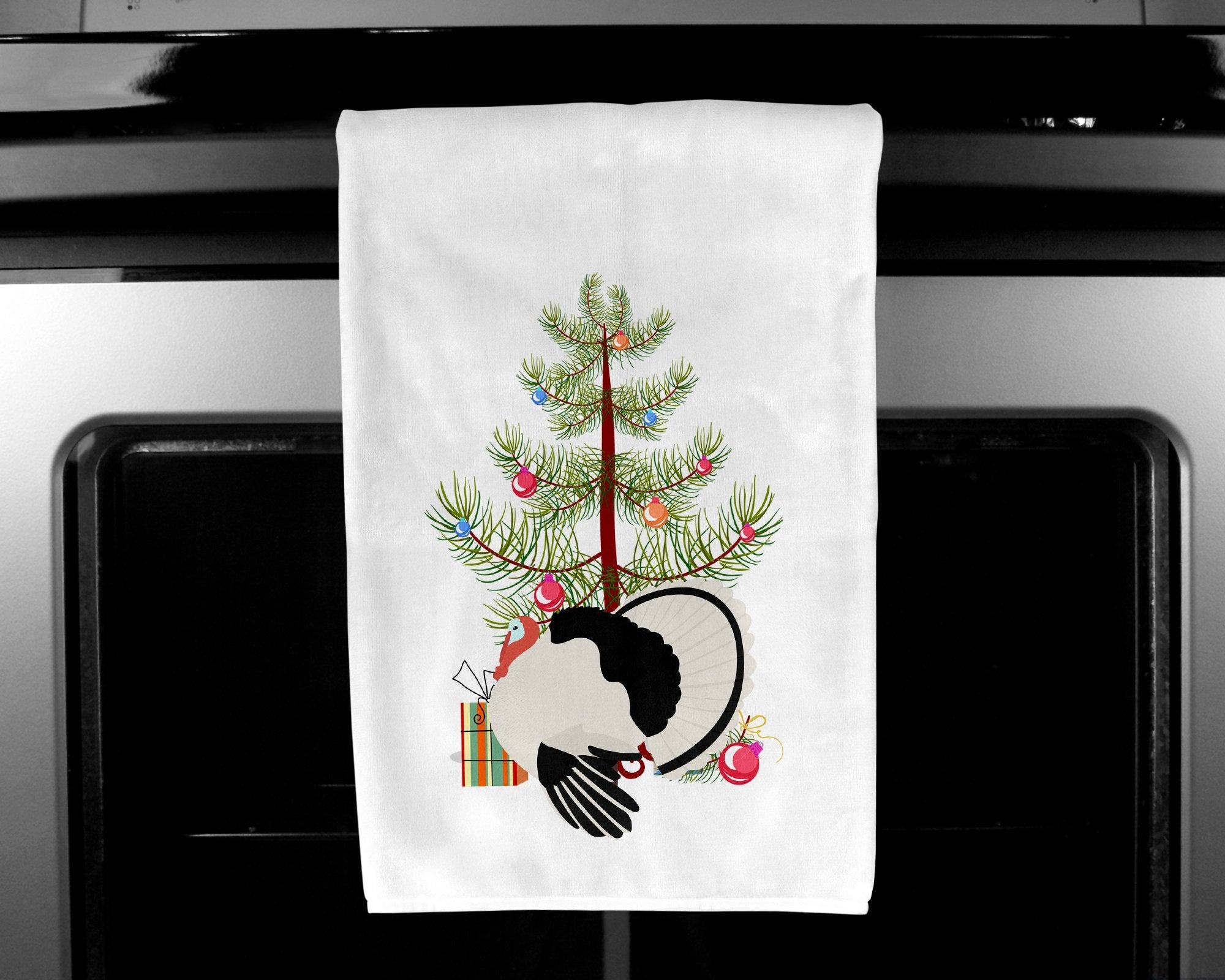 Royal Palm Turkey Christmas Kitchen Towel Set of 2 White Dish Towels Decorative Bathroom Hand towel for Hand, Face, Hair, Yoga, Tea, Dishcloth, 19 X 28", White