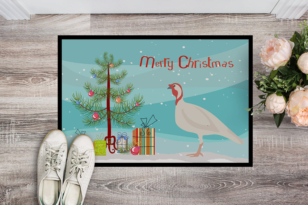 Beltsville Small White Turkey Hen Christmas Doormat Indoor Outdoor 24H X 36W Front Door Mat Rugs for Entryway, Non Slip Washable Low Pile,