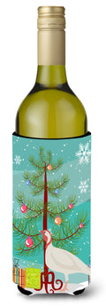 Beltsville Small White Turkey Hen Christmas Wine Bottle Hugger Gift Sleeve for Standard 750 ml Bottles, Insulated Reusable Also Fits Mini Shot & Pint Bottles