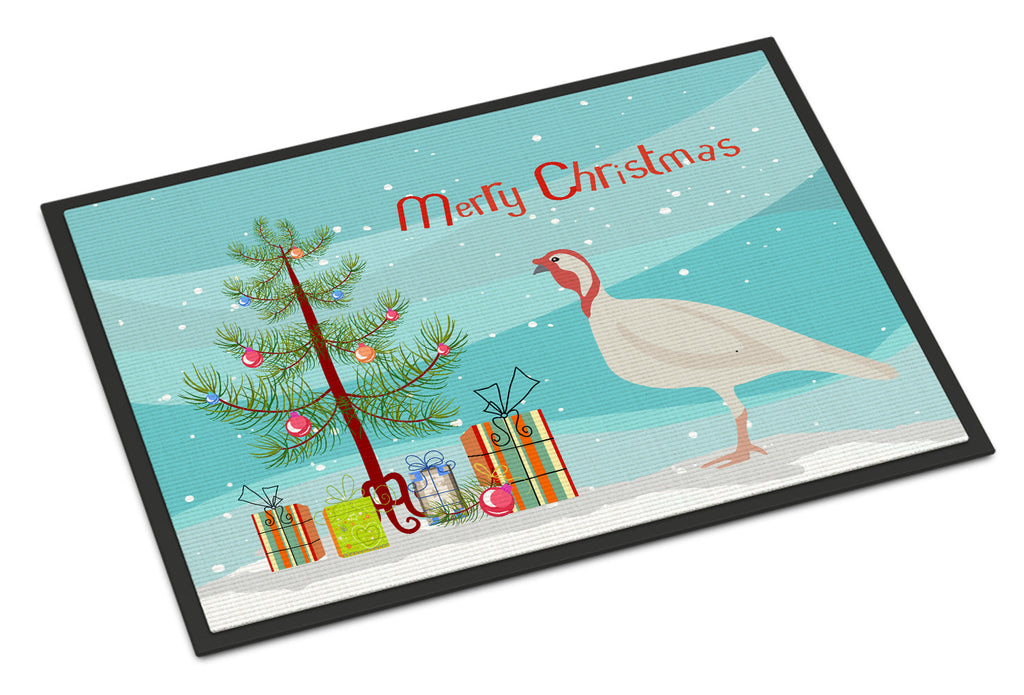 Beltsville Small White Turkey Hen Christmas Doormat Indoor Outdoor 18H X 27W Front Door Mat Rugs for Entryway, Non Slip Washable