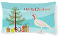 Beltsville Small White Turkey Hen Christmas Decorative Throw Pillow 12x16 Indoor Outdoor Accent Cushion, Fabric Cover with Insert for Sofa, Bed, Porch & Living Room