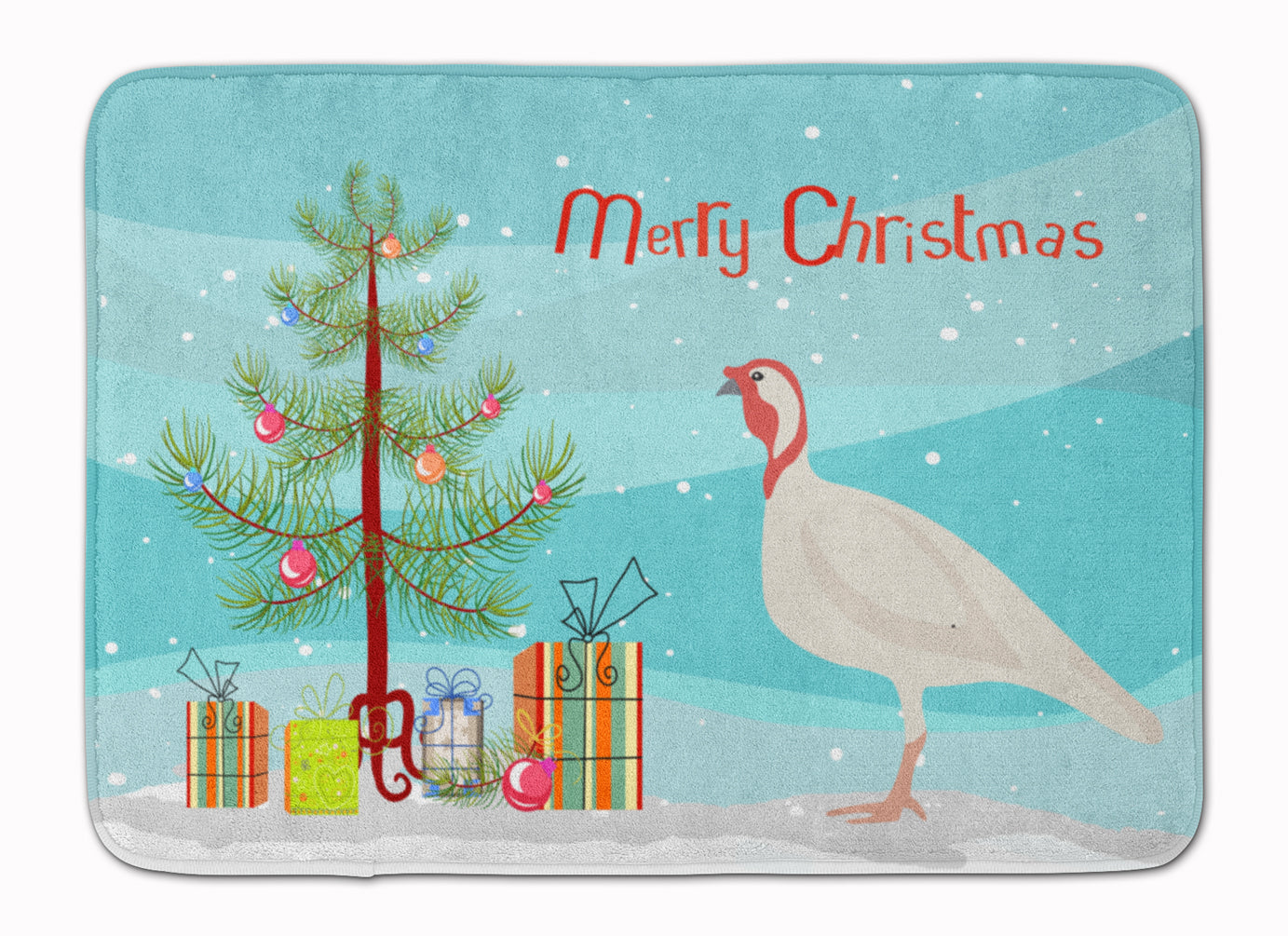 Beltsville Small White Turkey Hen Christmas Memory Foam Kitchen Mat Machine Washable Anti-Fatigue Cushion Comfort Bath or Kitchen Rug