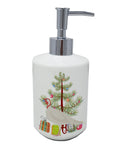 Beltsville Small White Turkey Hen Christmas Ceramic Soap Dispenser , Empty Refillable Hand Soap Pump Bottle for Bathroom Kitchen