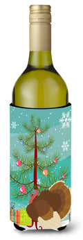French Turkey Dindon Christmas Wine Bottle Hugger Gift Sleeve for Standard 750 ml Bottles, Insulated Reusable Also Fits Mini Shot & Pint Bottles