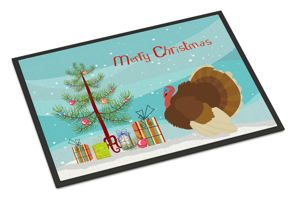 French Turkey Dindon Christmas Doormat Indoor Outdoor 18H X 27W Front Door Mat Rugs for Entryway, Non Slip Washable
