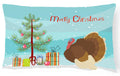 French Turkey Dindon Christmas Decorative Throw Pillow 12x16 Indoor Outdoor Accent Cushion, Fabric Cover with Insert for Sofa, Bed, Porch & Living Room
