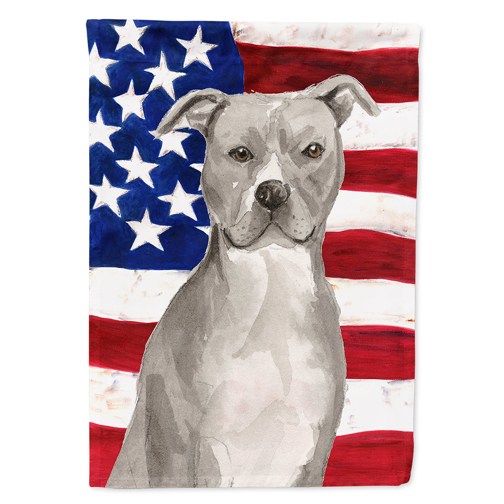 Staffordshire Bull Terrier Patriotic House Flag 28x40 Porch Sleeve Pole Decorative Outside Yard Banner Artwork Wall Hanging, Polyester