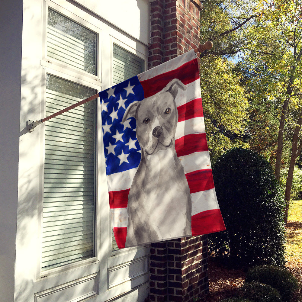 Staffordshire Bull Terrier Patriotic House Flag 28x40 Porch Sleeve Pole Decorative Outside Yard Banner Artwork Wall Hanging, Polyester