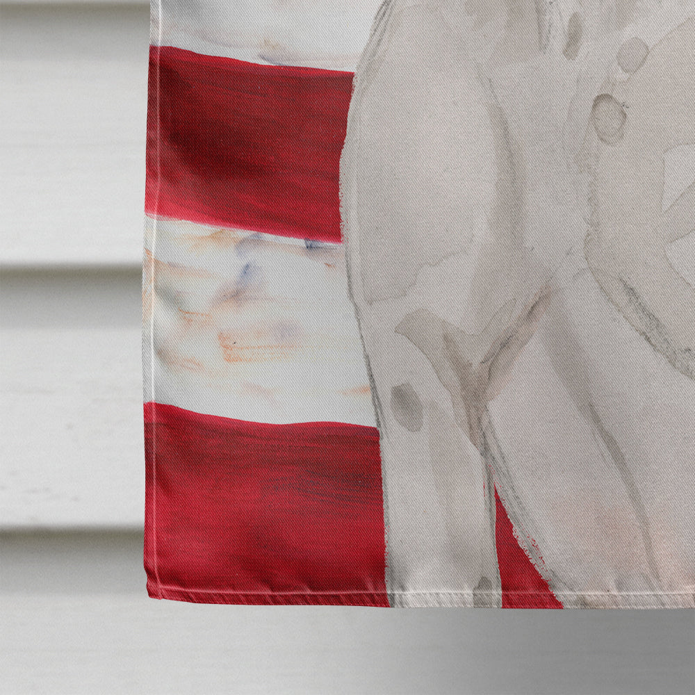 White Staffie Bull Terrier Patriotic House Flag 28x40 Porch Sleeve Pole Decorative Outside Yard Banner Artwork Wall Hanging, Polyester