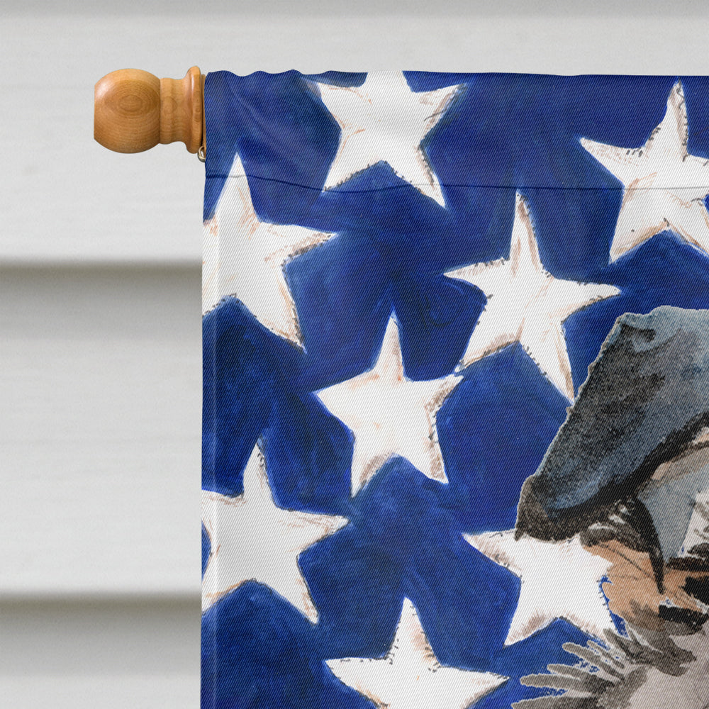 Australian Shepherd Patriotic House Flag 28x40 Porch Sleeve Pole Decorative Outside Yard Banner Artwork Wall Hanging, Polyester