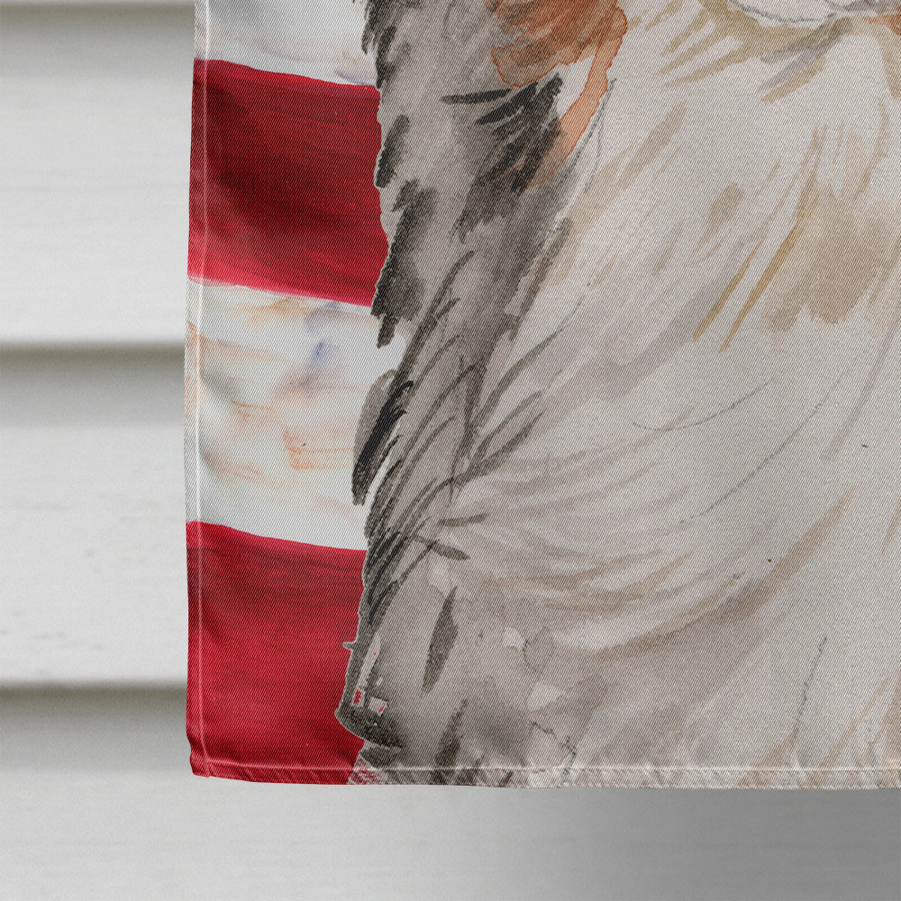 Australian Shepherd Patriotic House Flag 28x40 Porch Sleeve Pole Decorative Outside Yard Banner Artwork Wall Hanging, Polyester
