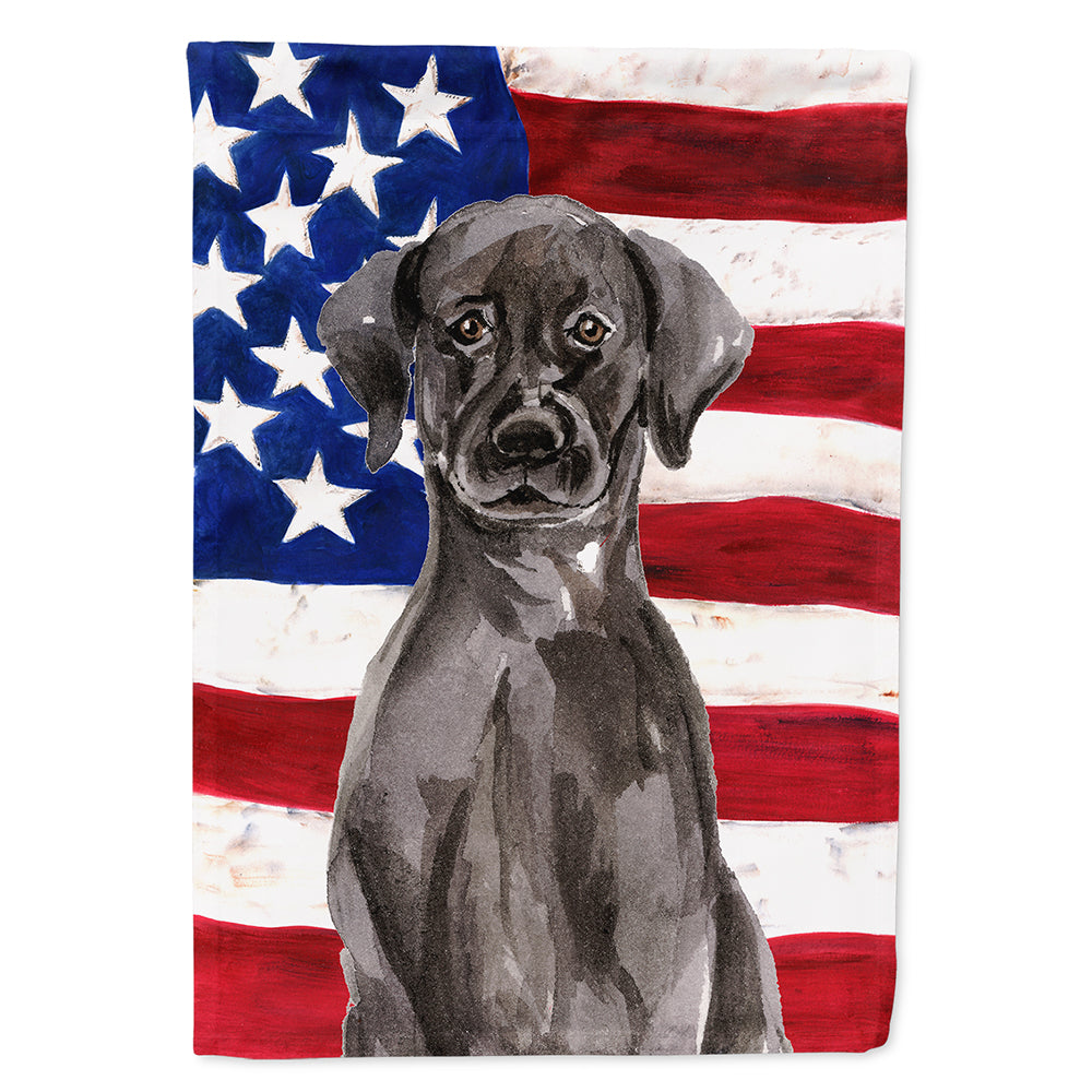 Black Labrador Patriotic House Flag 28x40 Porch Sleeve Pole Decorative Outside Yard Banner Artwork Wall Hanging, Polyester