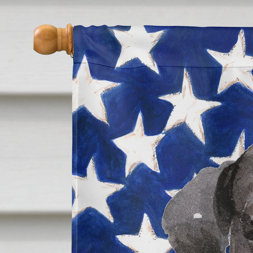 Black Labrador Patriotic House Flag 28x40 Porch Sleeve Pole Decorative Outside Yard Banner Artwork Wall Hanging, Polyester