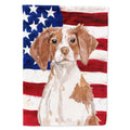 Brittany Spaniel Patriotic House Flag 28x40 Porch Sleeve Pole Decorative Outside Yard Banner Artwork Wall Hanging, Polyester