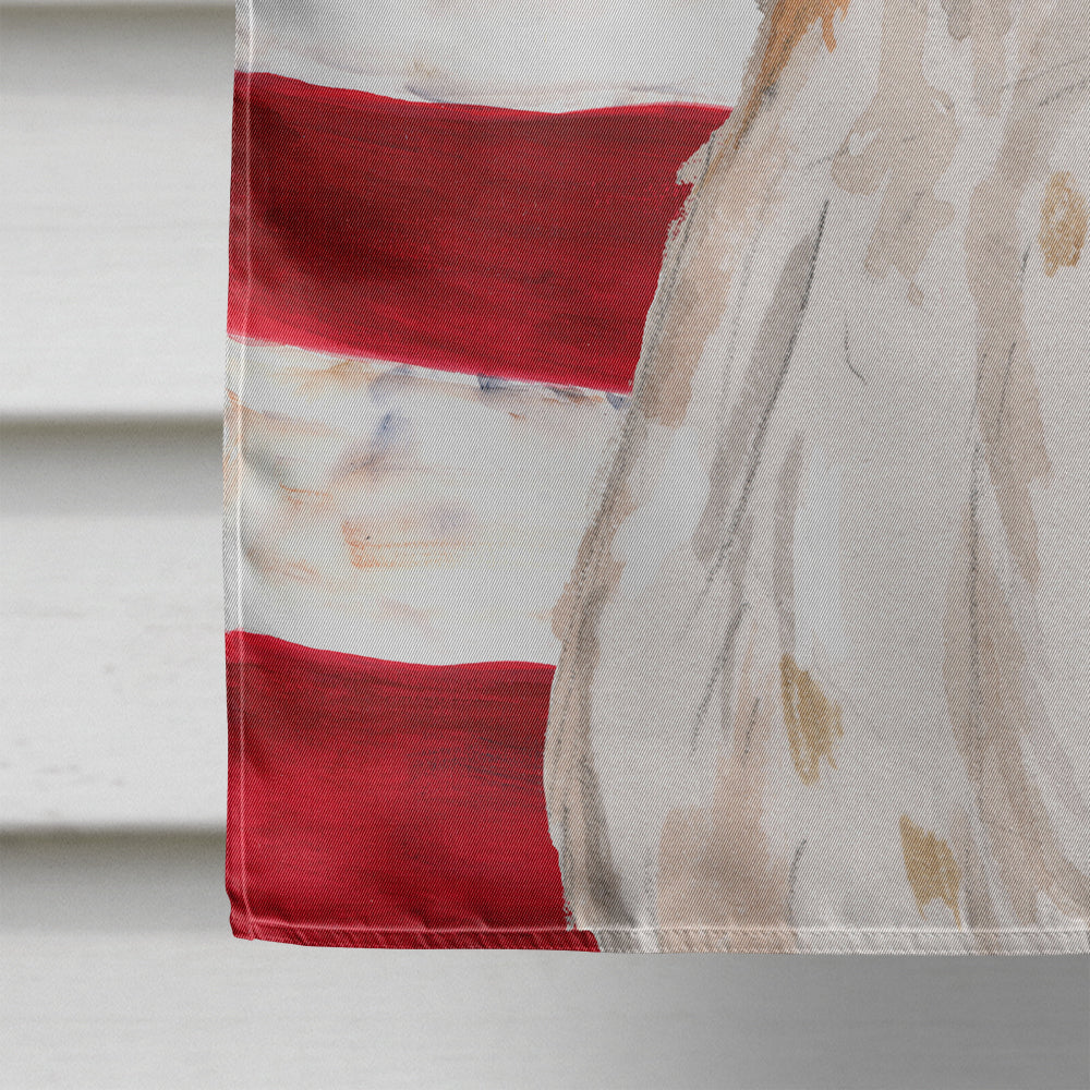 Brittany Spaniel Patriotic House Flag 28x40 Porch Sleeve Pole Decorative Outside Yard Banner Artwork Wall Hanging, Polyester