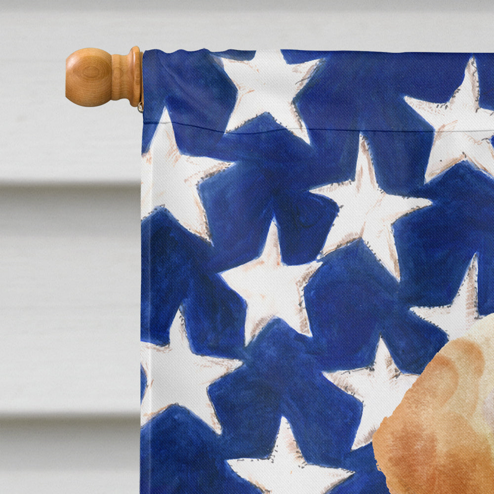 Yellow Labrador Patriotic House Flag 28x40 Porch Sleeve Pole Decorative Outside Yard Banner Artwork Wall Hanging, Polyester