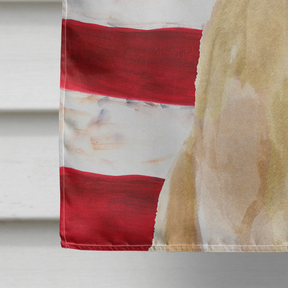 Yellow Labrador Patriotic House Flag 28x40 Porch Sleeve Pole Decorative Outside Yard Banner Artwork Wall Hanging, Polyester