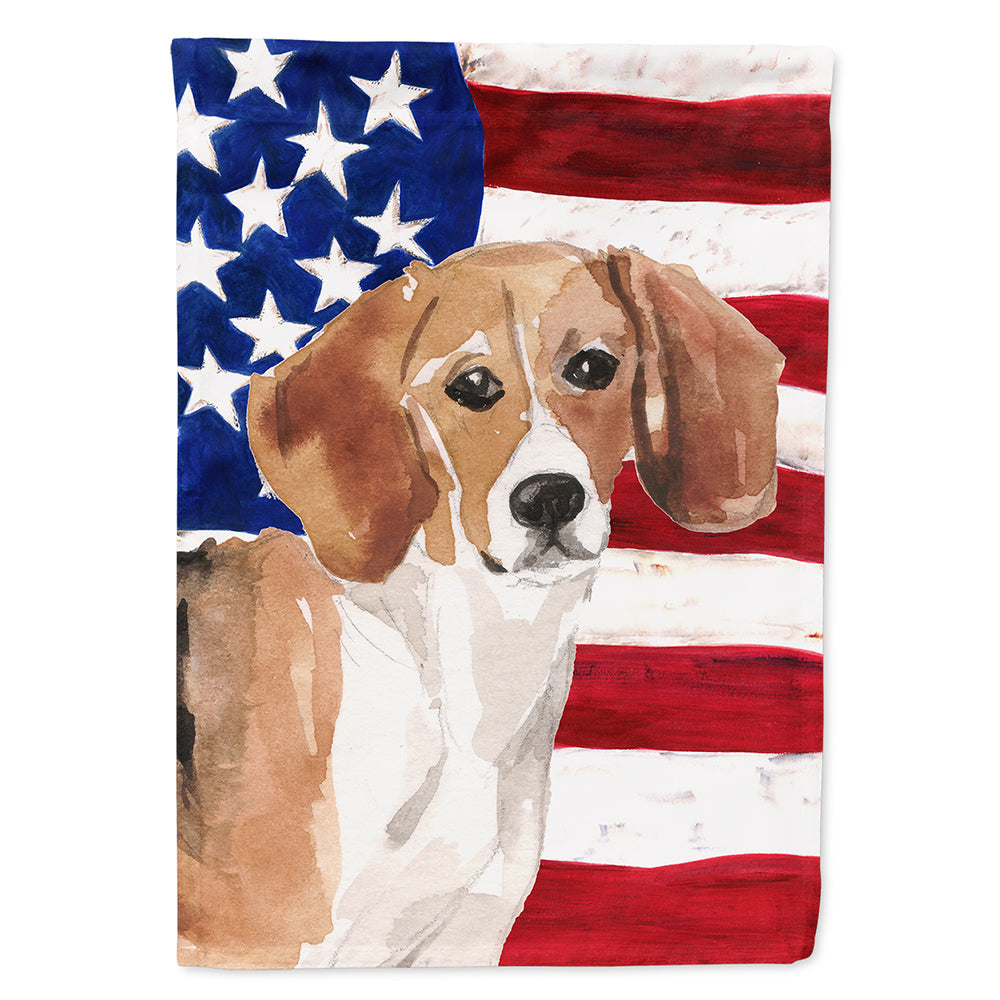 Beagle Patriotic House Flag 28x40 Porch Sleeve Pole Decorative Outside Yard Banner Artwork Wall Hanging, Polyester
