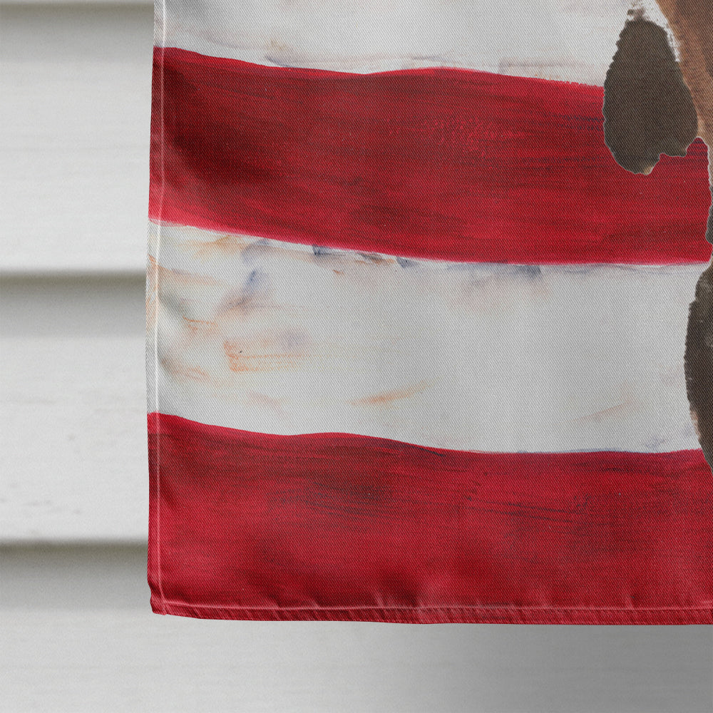 Black and Tan Dachshund Patriotic House Flag 28x40 Porch Sleeve Pole Decorative Outside Yard Banner Artwork Wall Hanging, Polyester