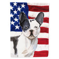 Black White French Bulldog Patriotic House Flag 28x40 Porch Sleeve Pole Decorative Outside Yard Banner Artwork Wall Hanging, Polyester