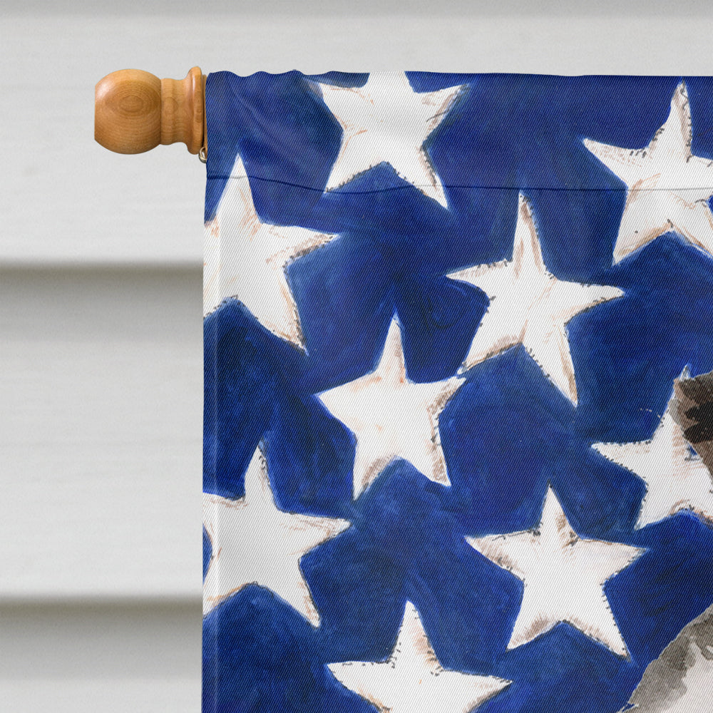 Border Collie Patriotic House Flag 28x40 Porch Sleeve Pole Decorative Outside Yard Banner Artwork Wall Hanging, Polyester
