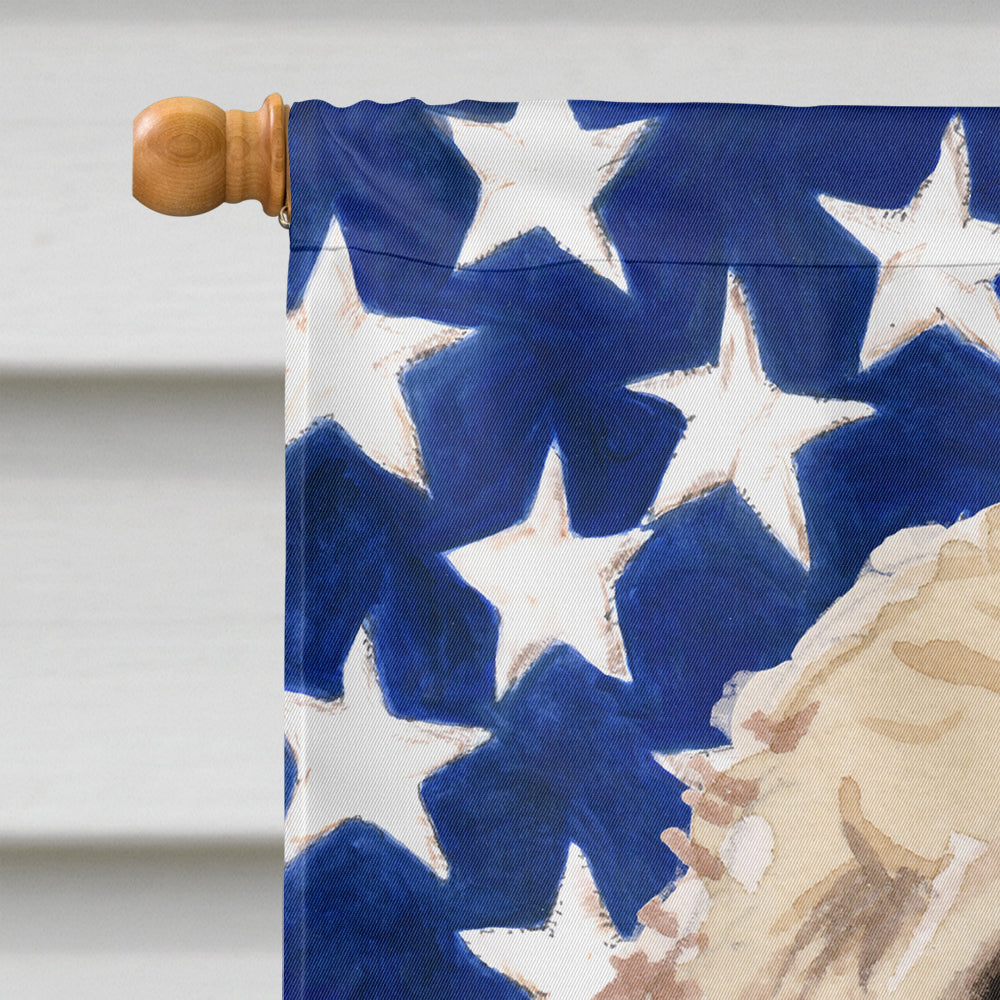 Champagne Cockapoo Patriotic House Flag 28x40 Porch Sleeve Pole Decorative Outside Yard Banner Artwork Wall Hanging, Polyester