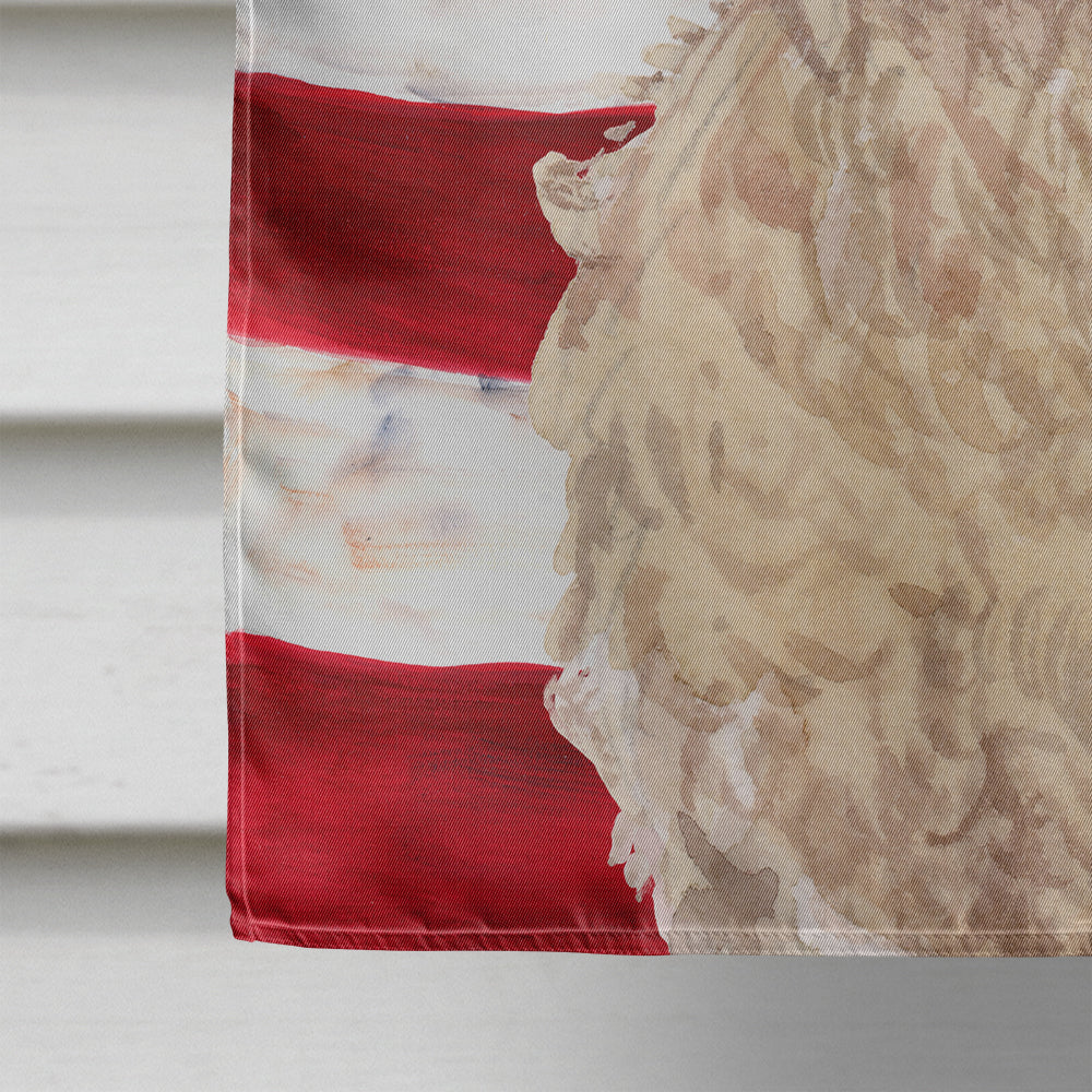 Champagne Cockapoo Patriotic House Flag 28x40 Porch Sleeve Pole Decorative Outside Yard Banner Artwork Wall Hanging, Polyester