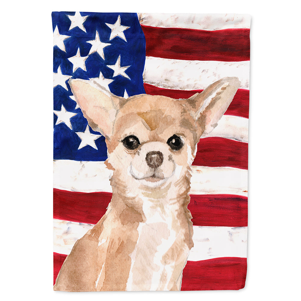 Chihuahua Patriotic House Flag 28x40 Porch Sleeve Pole Decorative Outside Yard Banner Artwork Wall Hanging, Polyester