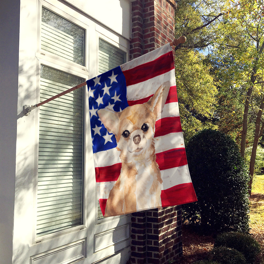 Chihuahua Patriotic House Flag 28x40 Porch Sleeve Pole Decorative Outside Yard Banner Artwork Wall Hanging, Polyester