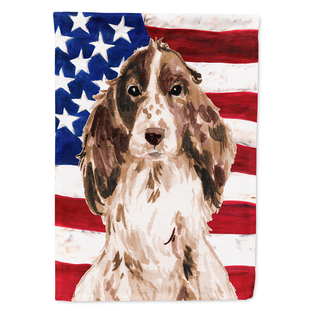Brown Parti Patriotic House Flag 28x40 Porch Sleeve Pole Decorative Outside Yard Banner Artwork Wall Hanging, Polyester