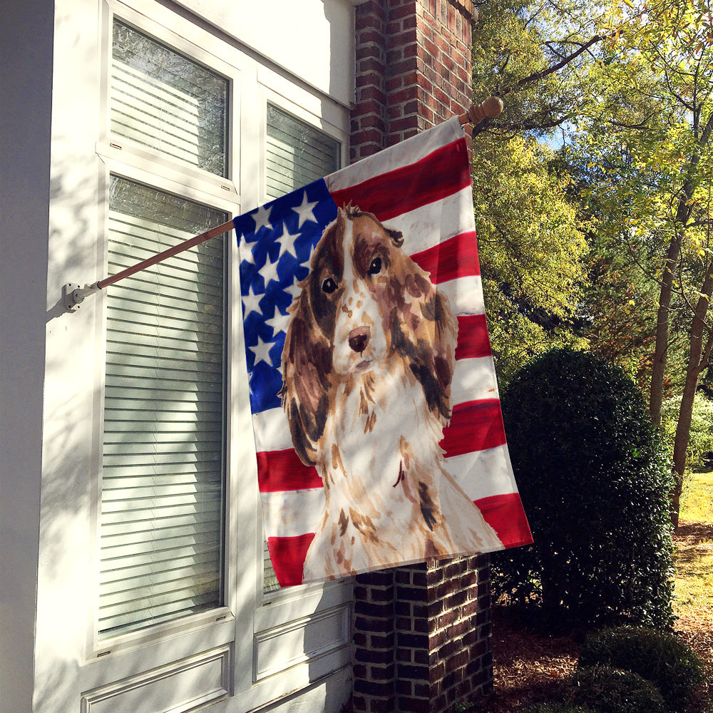 Brown Parti Patriotic House Flag 28x40 Porch Sleeve Pole Decorative Outside Yard Banner Artwork Wall Hanging, Polyester