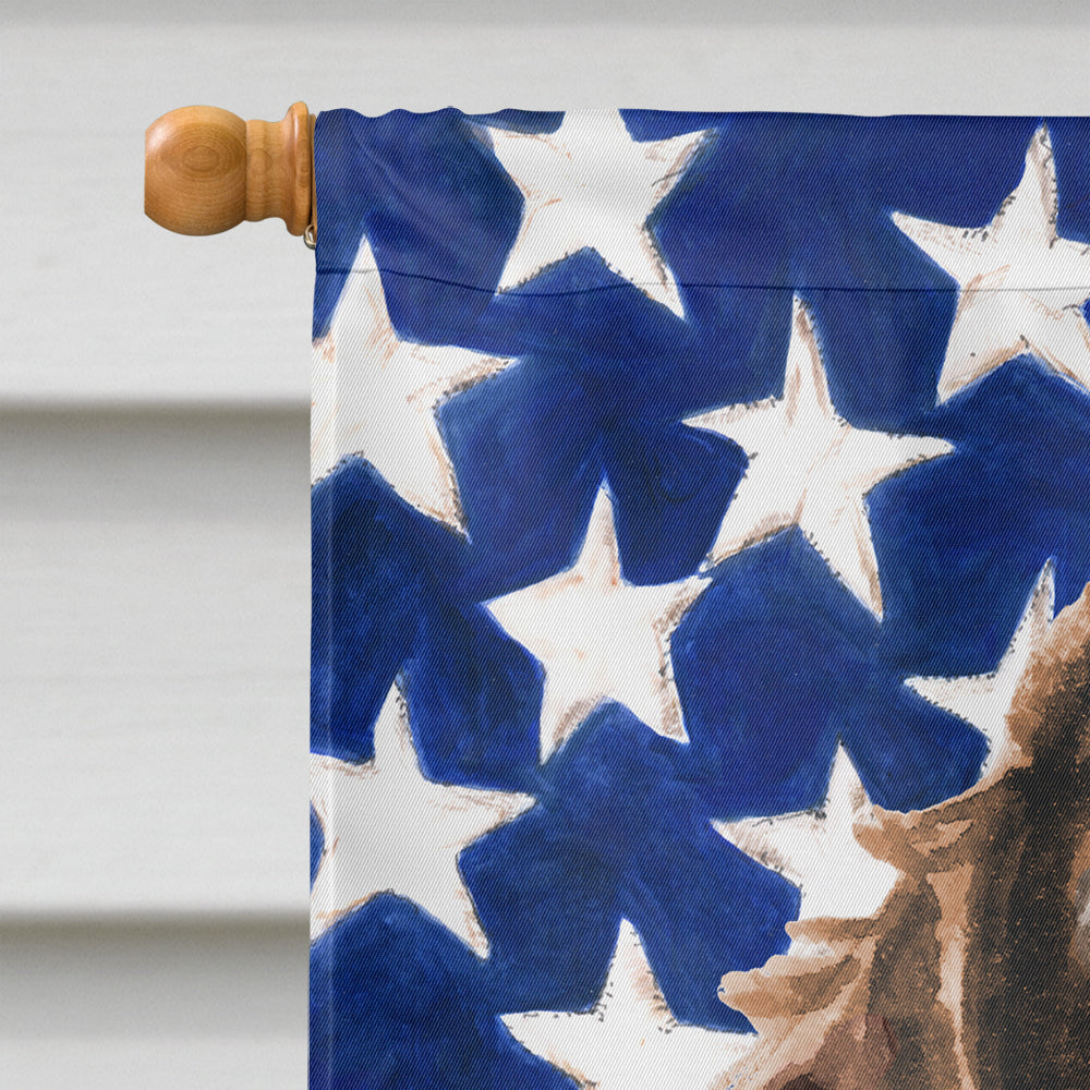 Brown Parti Patriotic House Flag 28x40 Porch Sleeve Pole Decorative Outside Yard Banner Artwork Wall Hanging, Polyester
