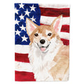 Corgi Patriotic House Flag 28x40 Porch Sleeve Pole Decorative Outside Yard Banner Artwork Wall Hanging, Polyester