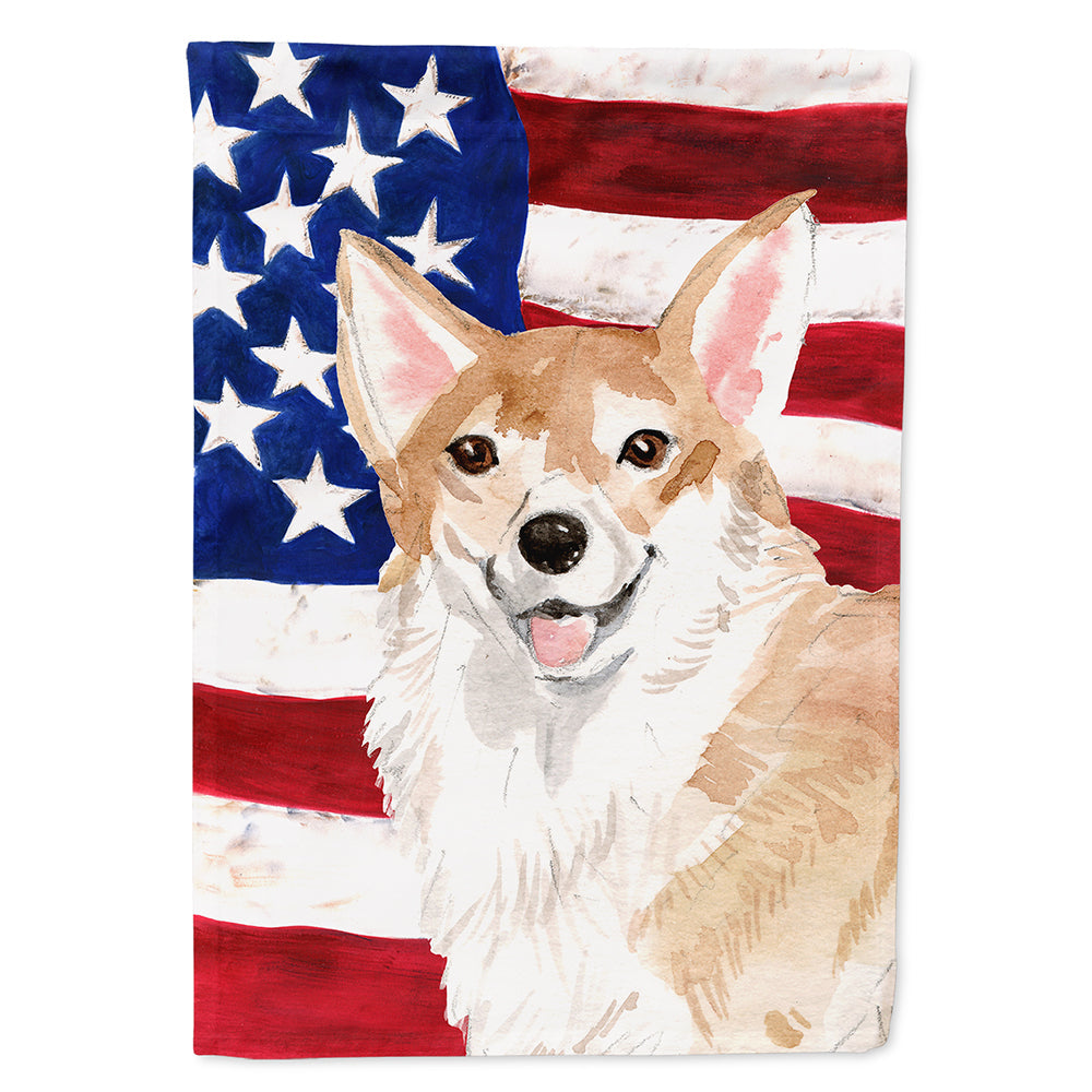 Corgi Patriotic House Flag 28x40 Porch Sleeve Pole Decorative Outside Yard Banner Artwork Wall Hanging, Polyester