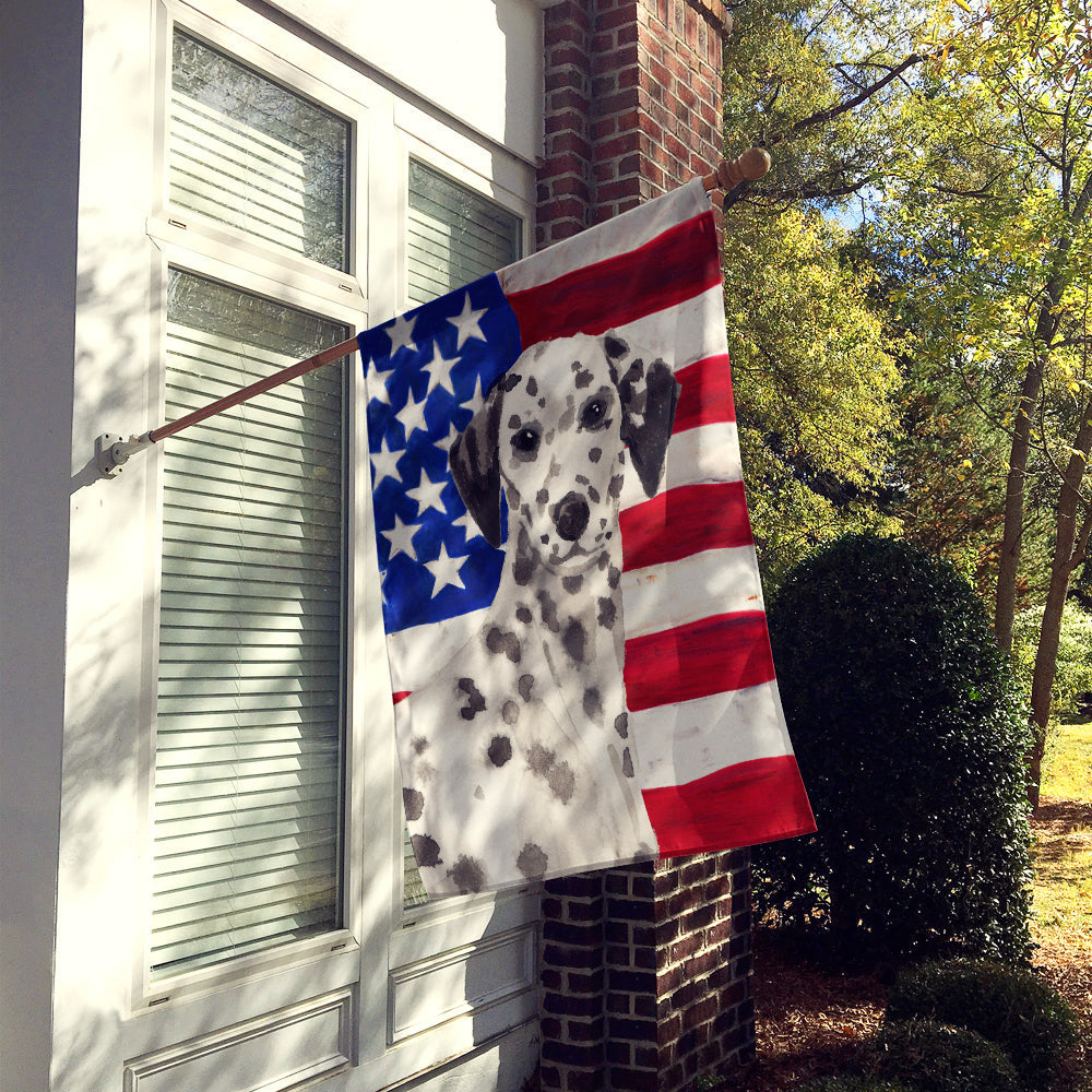 Dalmatian Patriotic House Flag 28x40 Porch Sleeve Pole Decorative Outside Yard Banner Artwork Wall Hanging, Polyester