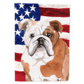 English Bulldog Patriotic House Flag 28x40 Porch Sleeve Pole Decorative Outside Yard Banner Artwork Wall Hanging, Polyester