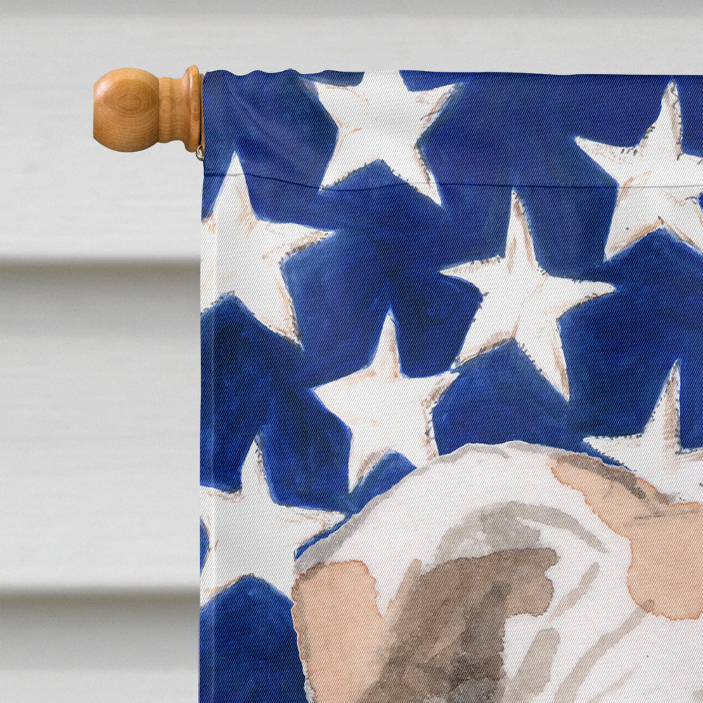 English Bulldog Patriotic House Flag 28x40 Porch Sleeve Pole Decorative Outside Yard Banner Artwork Wall Hanging, Polyester