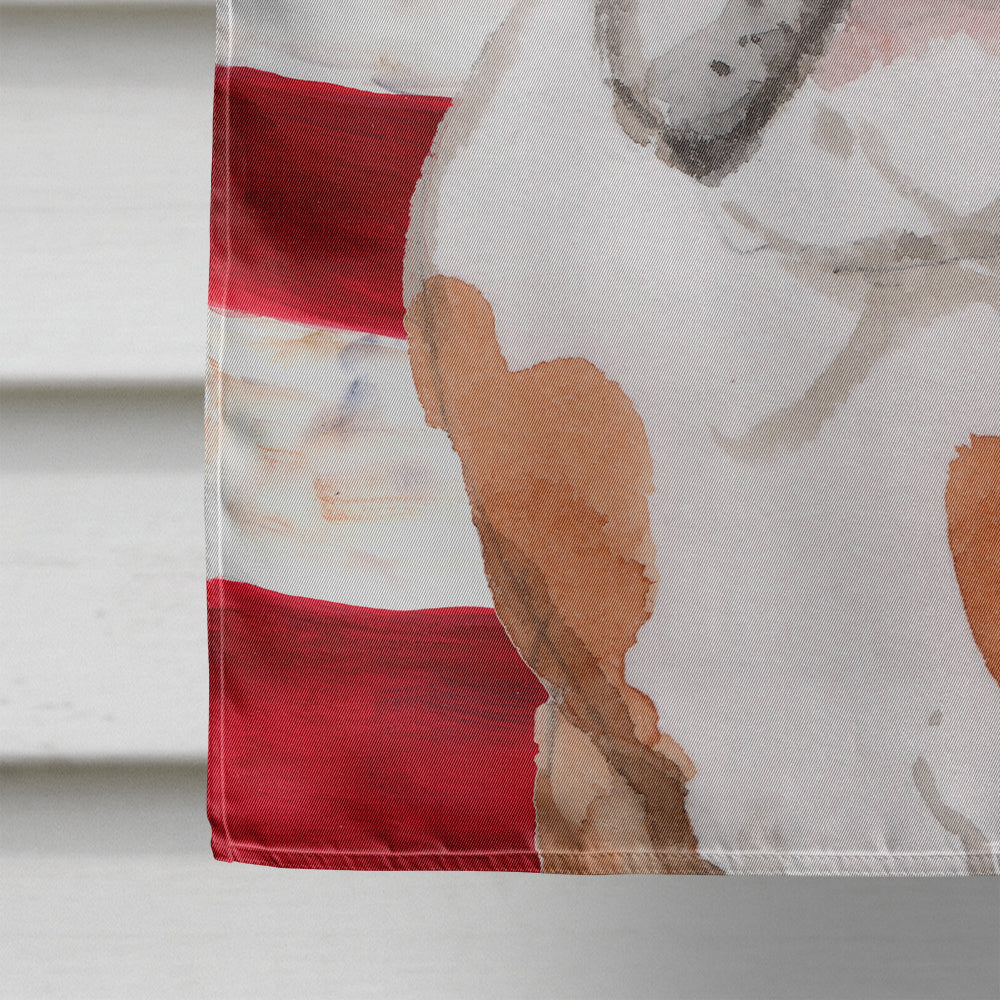 English Bulldog Patriotic House Flag 28x40 Porch Sleeve Pole Decorative Outside Yard Banner Artwork Wall Hanging, Polyester